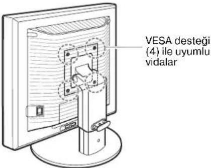 VESA desteği (4) ile uyumlu vidalar