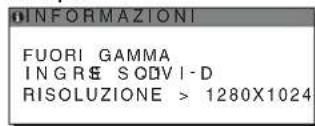 INFORMAZIONI FUORI GAMMA INGRESSO: DVI-D RISOLUZIONE > 1280X1024