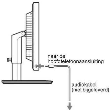 naar de hoofdtelefoonaansluiting audiokabel (niet bijgeleverd)