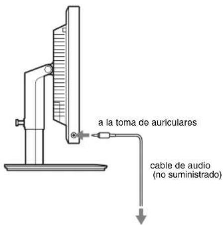 a la toma de auriculares cable de audio (no suministrado)