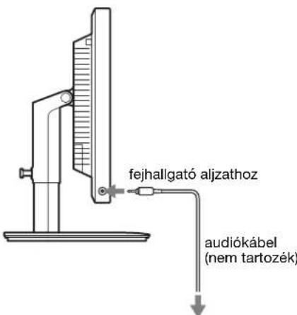 fejhallgató aljzathoz audiókábel (nem tartozék)
