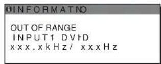OUT OF RANGE INPUT1 DVHD xxxx.xkHz/ xxxHz