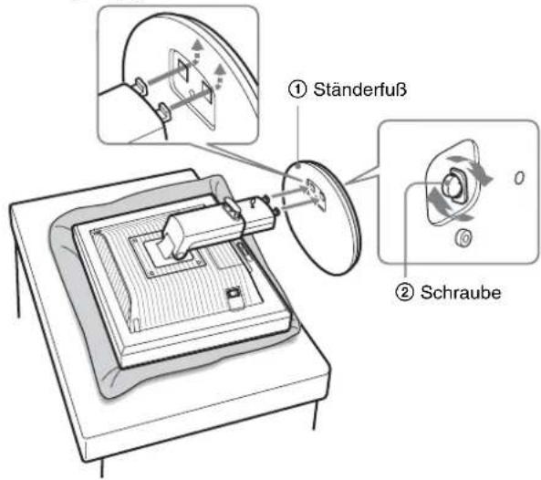 ① Ständerfuß, ② Schraube