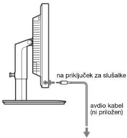 na priključek za slušalke avdio kabel (ni priložen)