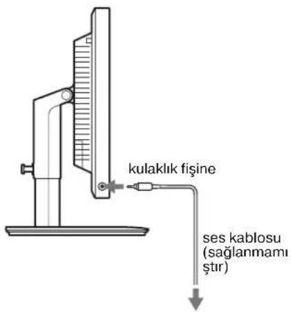 Kulaklık fişine, ses kablosu (sağlanmamıştır)