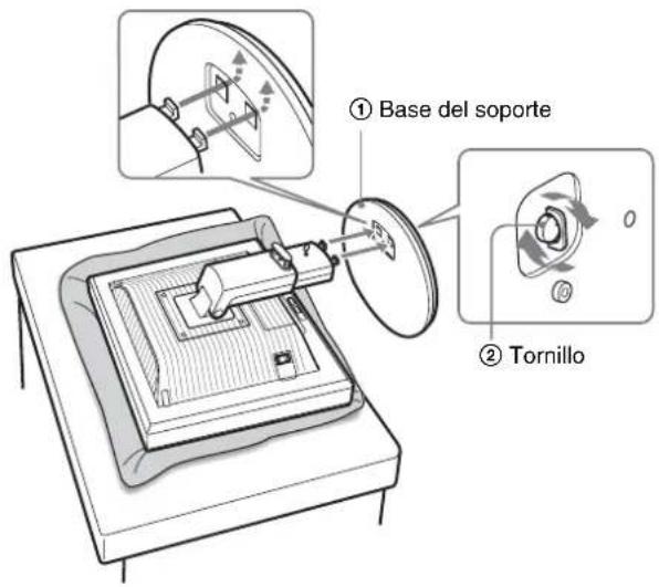 ① Base del soporte ② Tornillo