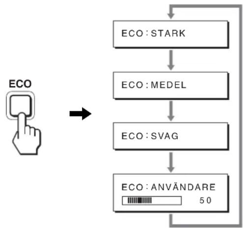 graph TD A["ECO"] --> B["ECO: STARK"] B --> C["ECO: MEDEL"] C --> D["ECO: SVAG"] D --> E["ECO: ANVÄNDARE\n50"]