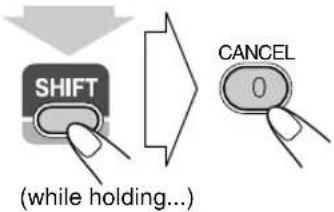 SHIFT (while holding...) CANCEL 0