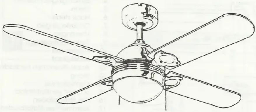 Line drawing of a five-petal air conditioner fan with a central hub and blades (no text or symbols)