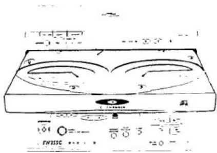 Technical diagram of a device with labeled components and control buttons, including 'SWISSC' and measurement markings.