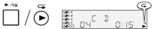 Digital interface icons including play button, playhead, and timer with time display showing 04:30 and 0:15
