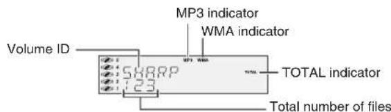 MP3 indicator, WMA indicator, Volume ID, 5.48RP, 123, TOTAL indicator, Total number of files