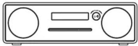 Simple line drawing of a rectangular electronic device with two circular tops and a horizontal bar, no text or symbols present.