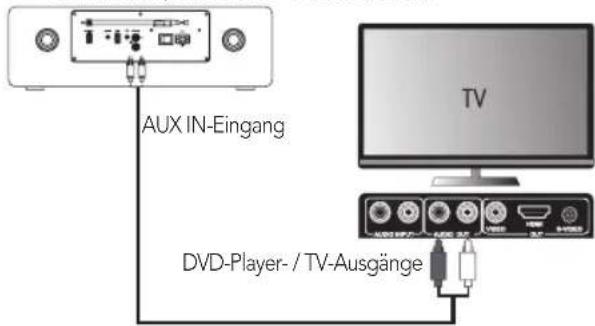 AUX IN-Eingang DVD-Player- / TV-Ausgänge