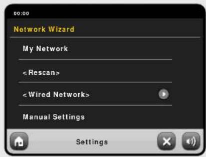 Network Wizard My Network Manual Settings Settings