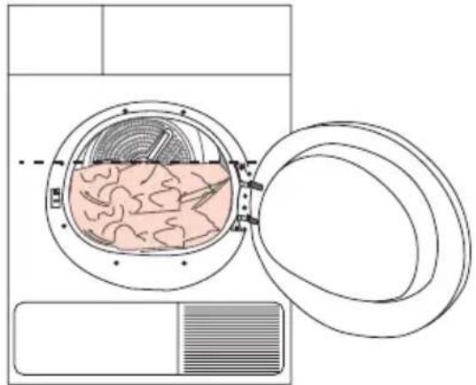 Diagram of a washing machine with internal components and lid, showing no text or symbols.