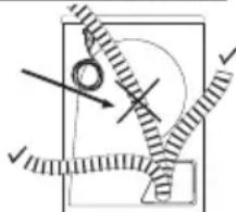 Pure mechanical diagram showing a circular component with arrows and hatched sections.