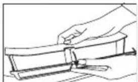 Line drawing of a hand using a tool to adjust or install a mechanical component.