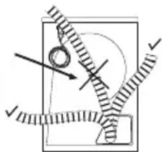 Pure mechanical diagram showing a circular component with arrows indicating direction, no text or symbols present.