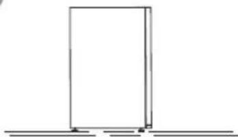Dessin au trait simple d'un cadre rectangulaire avec deux supports horizontaux en bas (sans texte ni symboles).