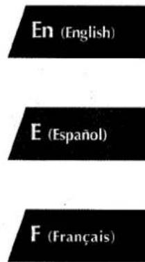 En (English) E (Español) F (Français)