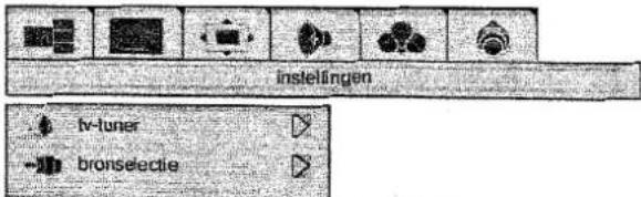 instellingen tv-tuner bronselectie
