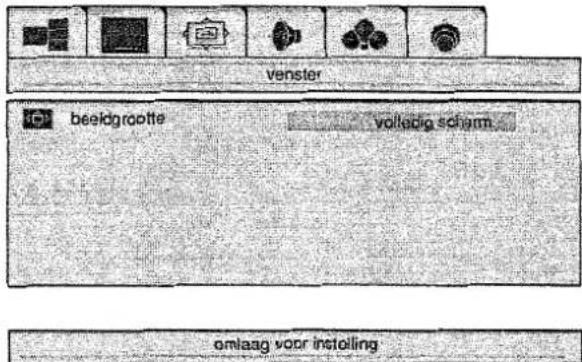 venster beeldgroote volledig schem omlaag voor instelling