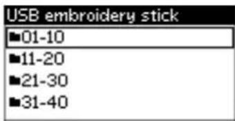 USB embroidery stick ■01-10 ■11-20 ■21-30 ■31-40