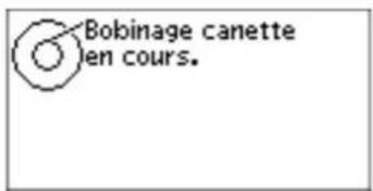 Bobinage canette en cours.
