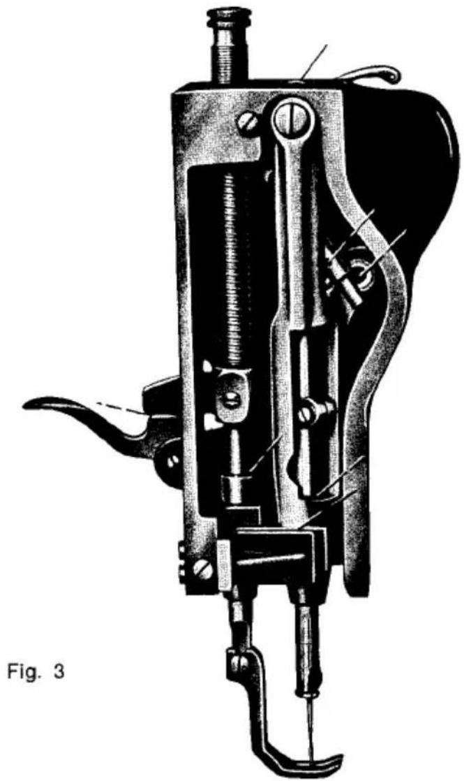 Illustration technique d'un dispositif mécanique avec pièces étiquetées, montrée en noir et blanc (aucun texte ou symbole lisible).