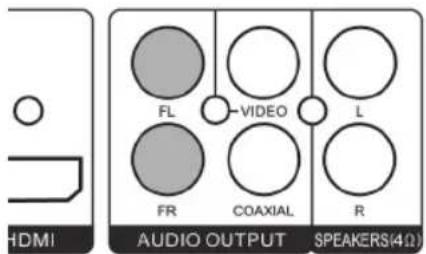 FL VIDEO L FR COAXIAL R AUDIO OUTPUT SPEAKERS(4Ω)