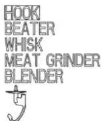 HOOK BEATER WHISK MEAT GRINDER BLENDER