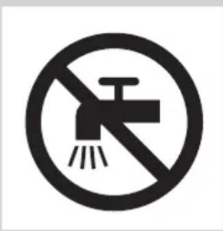 No smoking sign with faucet symbol.