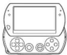 Line drawing of a handheld gaming device with control buttons and a screen (no text or symbols).