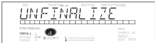 REM TRACKTIME REMTOTAL TIME STEPTRACK UNFINALIZE SYNC MANUAL DIGITAL OPTICAL AVLOG c6 RW-II PROG SHURPLE ALL REPEAT SCAN TRACK