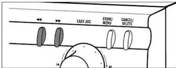 EASY JOG STORE/ MENU CANCEL/ DELETE