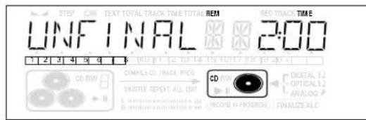 STEP C/W TEXT TOTAL TRACK TIME TOTAL REM REC TRACK TIME UNFINAL 2:00 1 2 3 4 5 6 7 8 9 10 11 12 13 14 15 16 17 18 19 20 COMPLED CO TRACK PROG THURRY REPEAT ALL OUT CD RW DIGITAL OPTICAL ANALOG B. METERING PROCESSED TO B. METERING PROCESSED TO ECOPLIC PROGRESS FINANCE ALC