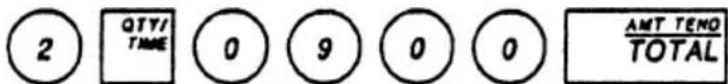 2 QTY/TIME 0 9 0 0 AMT TENO/TOTAL
