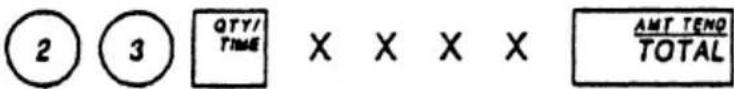 2 3 QTY/TIME X X X X AMT TENO TOTAL