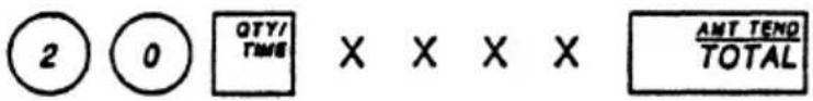 2 0 QTY/TIME X X X X AMT TENO TOTAL