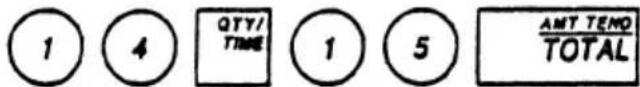 1 4 QTY/ TIME 1 5 AMT TENO TOTAL