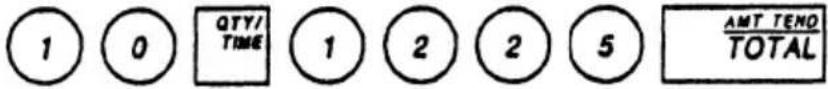 1 0 QTY/TIME 1 2 2 5 AMT TENO TOTAL