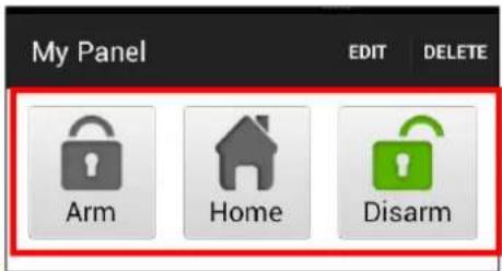 My Panel EDIT DELETE Arm Home Disarm