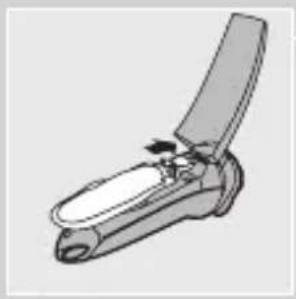 Illustration of a mechanical device with a lever and handle (no text or symbols)