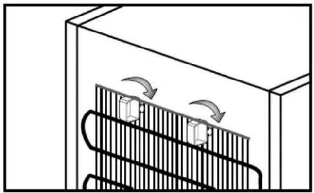 Diagram of a refrigerated room with heat exchanger and cooling unit.