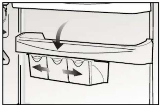 Diagram of a mechanical or fluidic device with directional arrows indicating flow or movement.