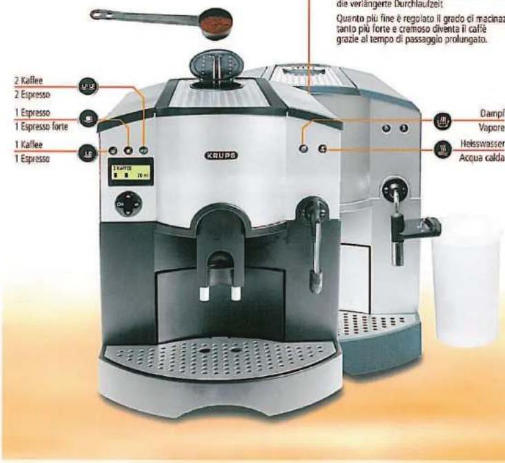 2 cafés 2 expressos 1 expresso 1 expresso fort 1 café 1 expresso MOULU Le temps d'écoulement prolongé ! Plus la mouture est fine, plus le café est fort et crémeux grâce au temps d'écoulement prolongé. Moulu Vapeur Eau chaude