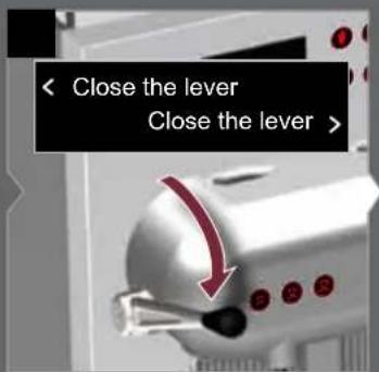 < Close the lever Close the lever >