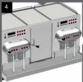 3D rendering of a dual-level industrial machine with control panels and vertical supports (no visible text or symbols)