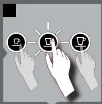 Illustration of three hands interacting with a central icon (no text or symbols)
